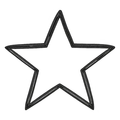 a star, hand-drawn black outline, minimalistic sticker
