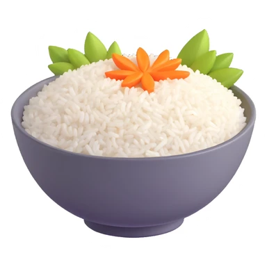 bowl of rice with garnish sticker