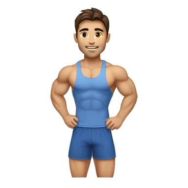 nutritionist, handsome and ripped primal looking central asian man with brown hair sticker
