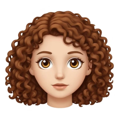 white girl with brown curly hair and brown eyes sticker