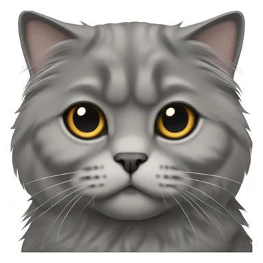 all dark grey Scottish Fold Cat long hair sticker