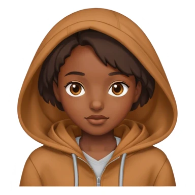 Black girl wearing brown hoodies  sticker