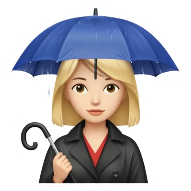 she getting wet (umbrella, dripping hair) sticker