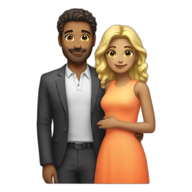 Fluorescent couple sticker