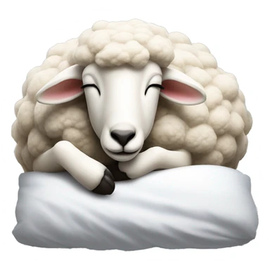 sleeping sheep in bed, hyper realistc sticker
