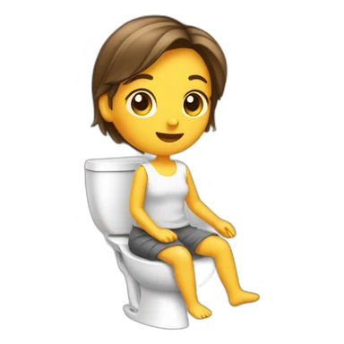 Fille au toilettes avec toilettes salles  sticker