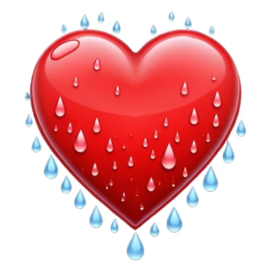 Red heart with rain sticker