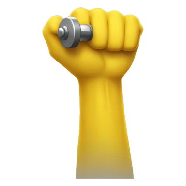 one yellow arm with dumbbells sticker