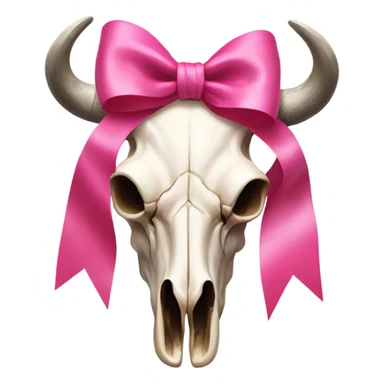 Cow skull with pink bow sticker