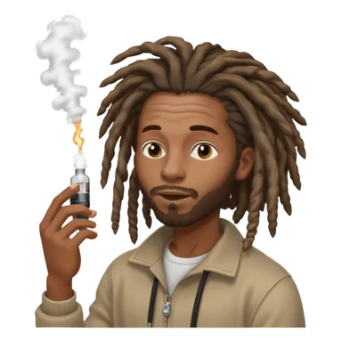 black guy with dreads hitting a vape sticker