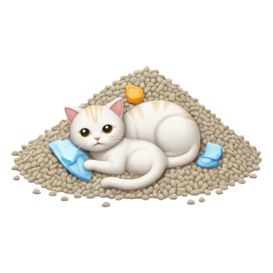 a pile of cat litter (white) sticker