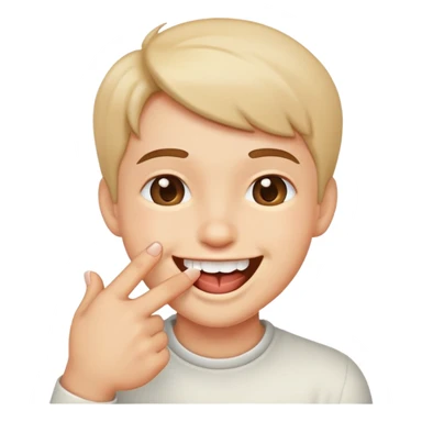 Biting finger and smiling  sticker