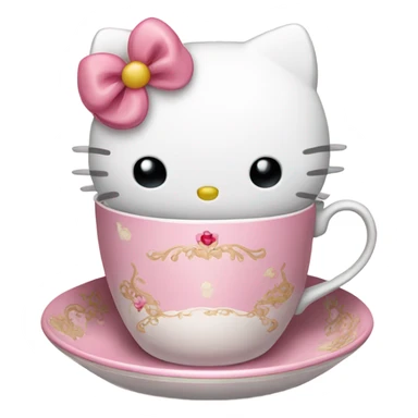 Hello kitty sipping tea sticker