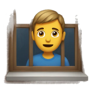 A guy looking outside a window  sticker