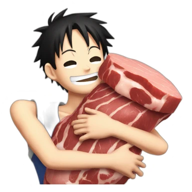 Luffy hug Meat sticker