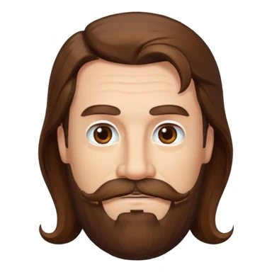 MID AGE MAN WITH LONG HAIR, MOUSTACH AND BEARD sticker