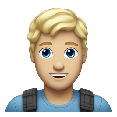 Blonde hair blue eyed male saying hello sticker