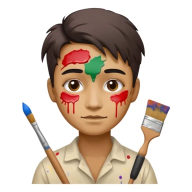 Painter with Paint Stained Face sticker