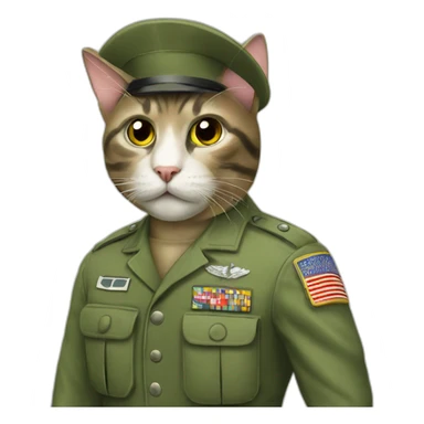 Funny Cat military sticker