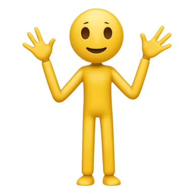 yellow cute sinmple, stickman with no face and gestures sticker