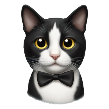 Tuxedo cat with black strip on nose sticker