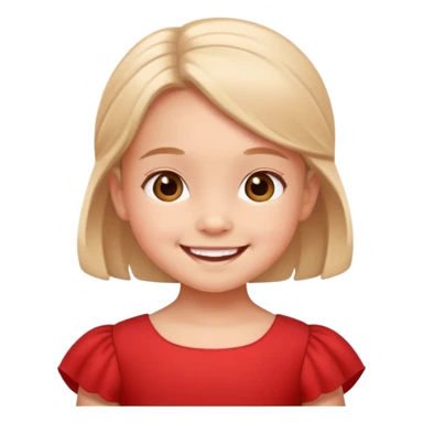 cute little child wearing a red dress, smiling sticker