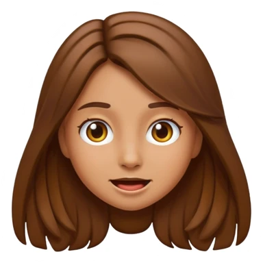 A girl growling like rawr silly vibes but make it an emoji not real human but long brown hair and more silly less angry  sticker