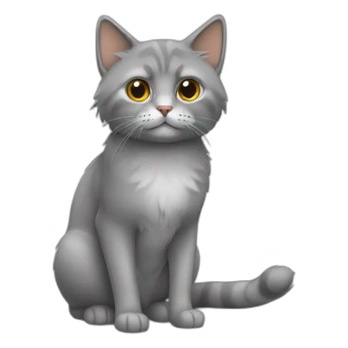 Chat gris a poil long sticker