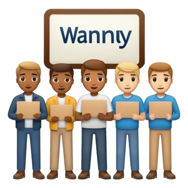 men with sign saying wanny is the best sticker