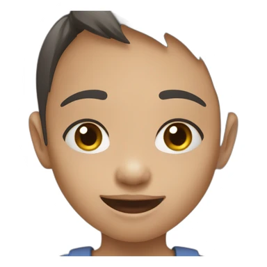 Filipino child with short hair slim lost on front tooth sticker