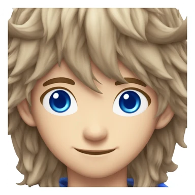 a twink elf with fluffy brown gamer hair and blue eyes and long elf ears sticker