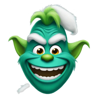 teal grinch smiling sticker