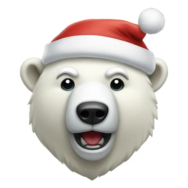 Polar bear with a Santa hat on sticker
