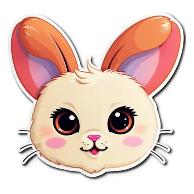 Cute bunny long eye lashes sticker