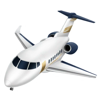 White, navy and gold private jet sticker