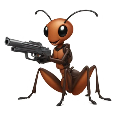 Ant with gun sticker