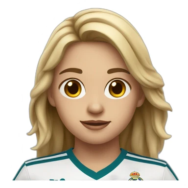 Girl in real madrid jersey sticker