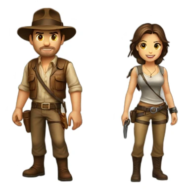 Indiana Jones and Lara Croft sticker