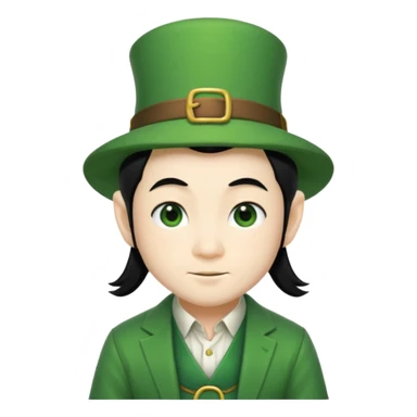 Japanese leprechaun with black hair sticker
