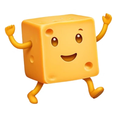 A block of cheese dancing sticker
