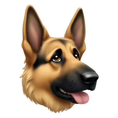 long hair german shepherd with more black hair on the nose part sticker