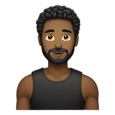 um homem com cabelos pretos compridos, roupa preta e uma faixa preta nos olhos. sticker