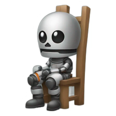 a robor waiting sticker