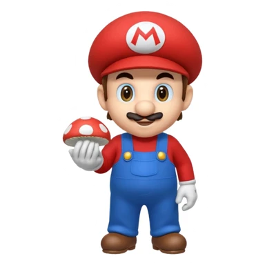 Super Mario che fa la spesa e si mangia un fungo sticker