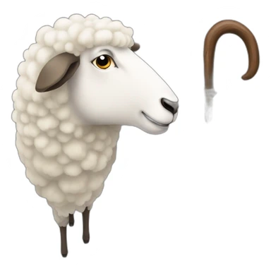 sheep shepherd's crook sticker
