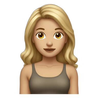 Medium lenght Dirty blonde hair girl with brown eyes  sticker