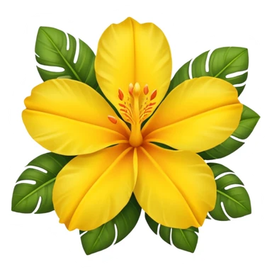 tropical flower yellow sticker