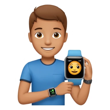 Young person wearing a smartwatch sticker