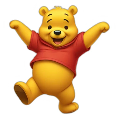 A pooh dancing  sticker