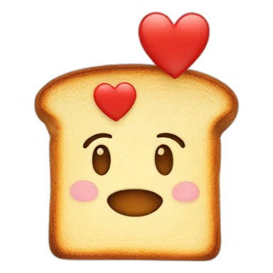 Toast with heart sticker